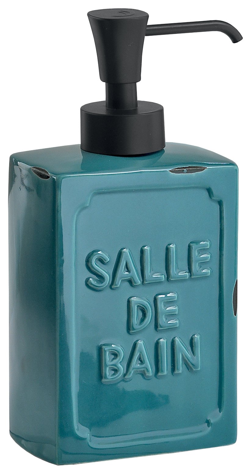 Gedy Vivienne Soap Dispenser Ceramic Plastic Blue 8.7 x 6 x 18 cm
