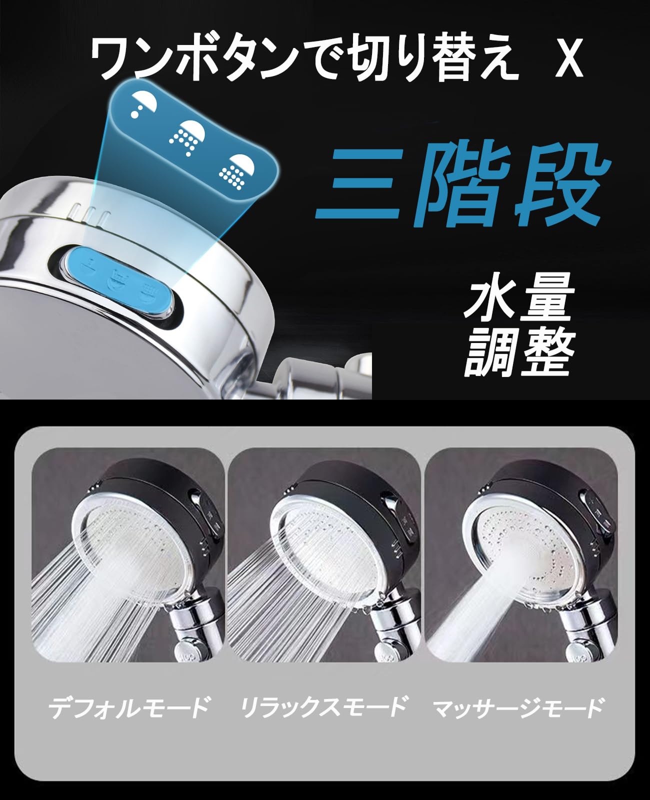 Amazon.co.jp: シャワーヘッド 節水 高水圧 塩素除去 手元止水
