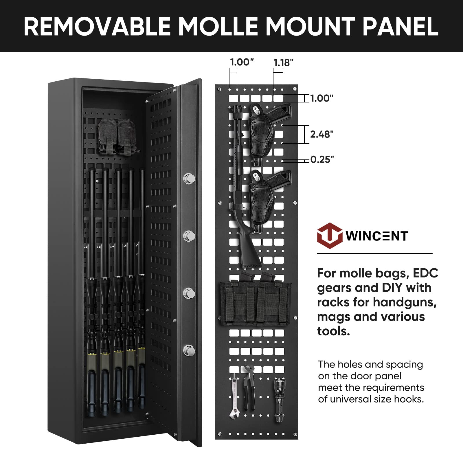 WINCENT Large Gun Safe, Biometric Gun Safes for Rifles and Shotguns