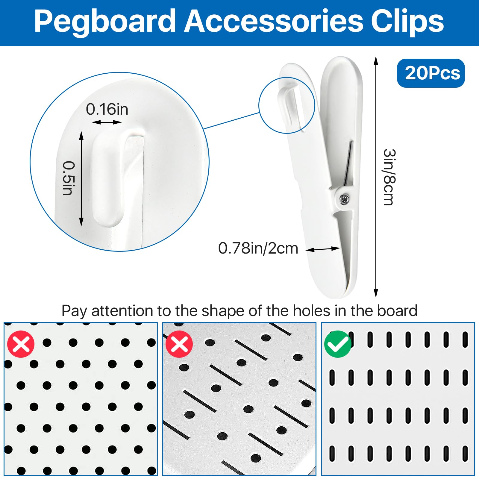 Kuhome 4Pcs Metal Pegboards, Peg Board, Wall Organizer For Storage Pegboard For