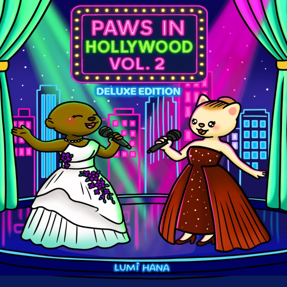 PAWS IN HOLLYWOOD VOL 2 DELUXE EDITION: Cute and Cozy Coloring Book for Adults and Teens Featuring Adorable Animal Characters in Hollywood Parody Scenes for Relaxation (Paws Coloring)