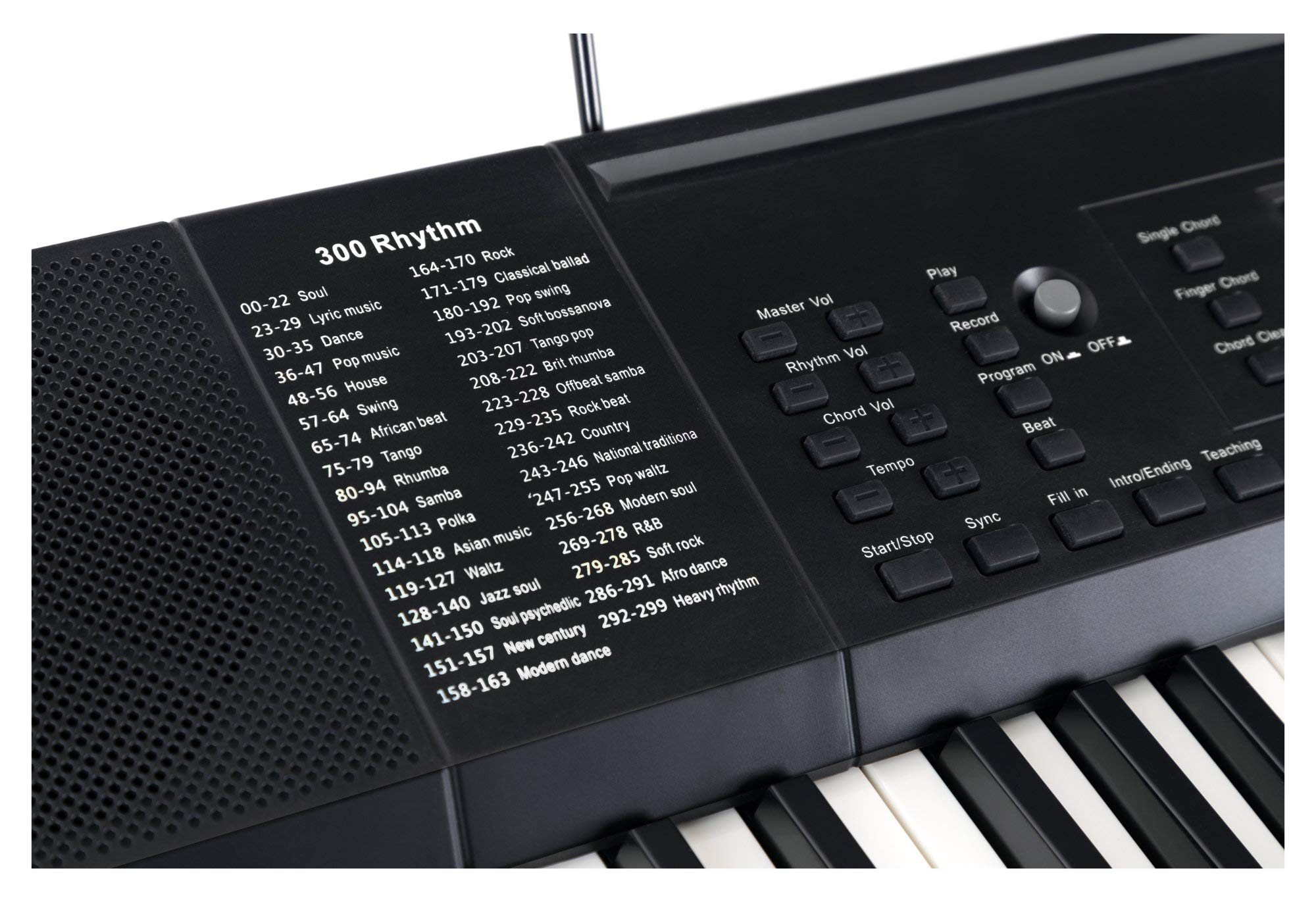 FunKey 61 Edition Pro Schwarz Set inkl. Keyboardständer + Bank, 300 Sounds | 300 Rhythmen, 40 Demosongs, Sustain, Vibrato, Double Voice, Transpose, Tastatur-Split, Intro/Ending, Drum, Aufnahmefunktion