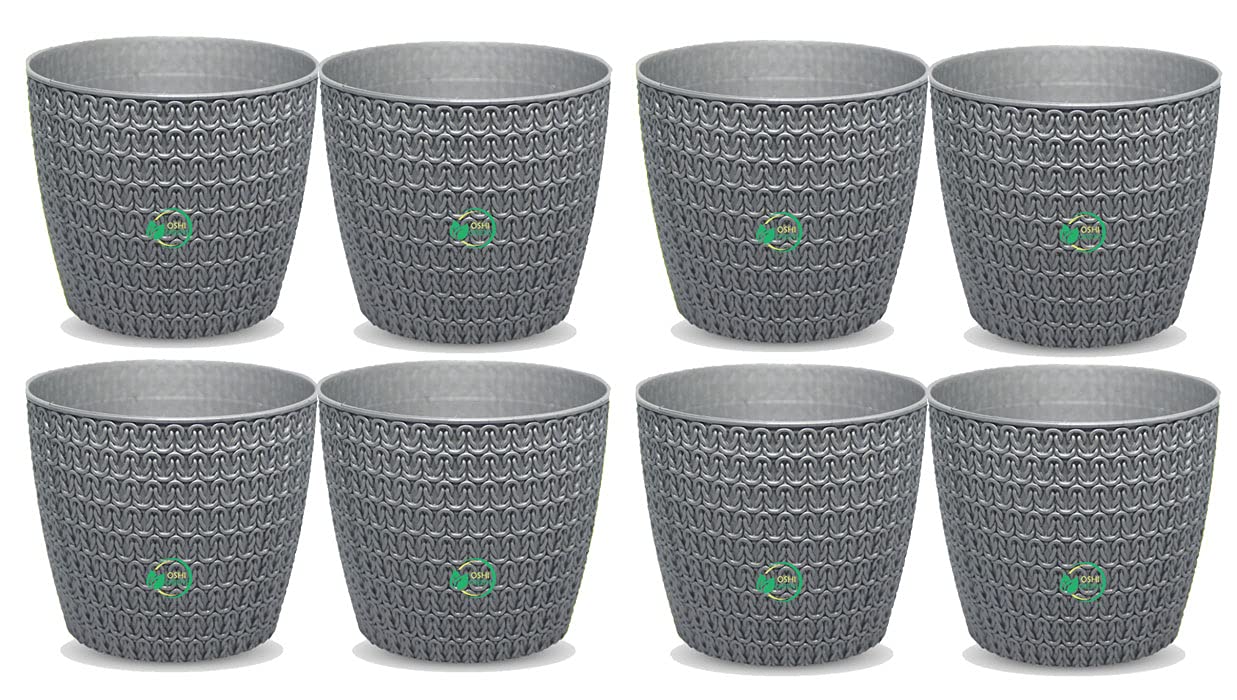 See full amazon price history chart for OSHIGREENS Set of 8 Plastic Plant Pot - Flower Plant Pots Indoor, 5 inches Sized Round Modern Designer Garden Flower Pots (Grey) OSHIGREENS Set of 8 Plastic Plant Pot - Flower Plant Pots Indoor, 5 inches Sized Round Modern Designer Garden Flower Pots (Grey) (B09GS5NR8H) Amazon Price History, Amazon Price Tracker
