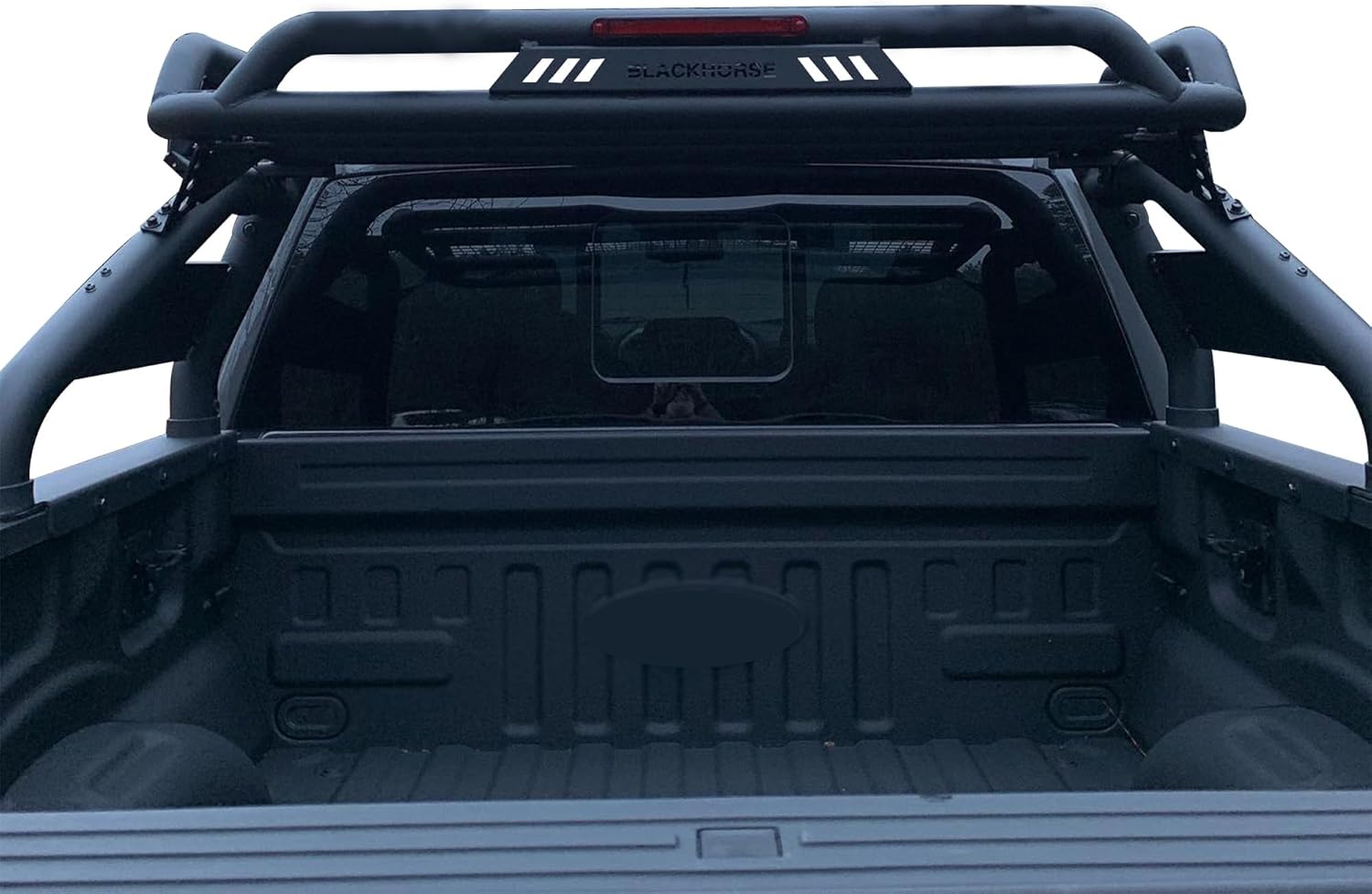 Black Horse Atlas Roll Bar Black Compatible with 17-26 Titan/XD|11-26 Ram 2500/3500|19-26 Ram 1500|00-26 Ford F-150|01-06 Silverado/Sierra 3500|07-26 Silverado 3500 HD|07-26 Tundra-RB-BA2B