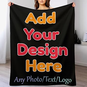 Personalized Blankets for Adults Kids Throw Blanket Custom Blanket with Photos Text Name Blanket