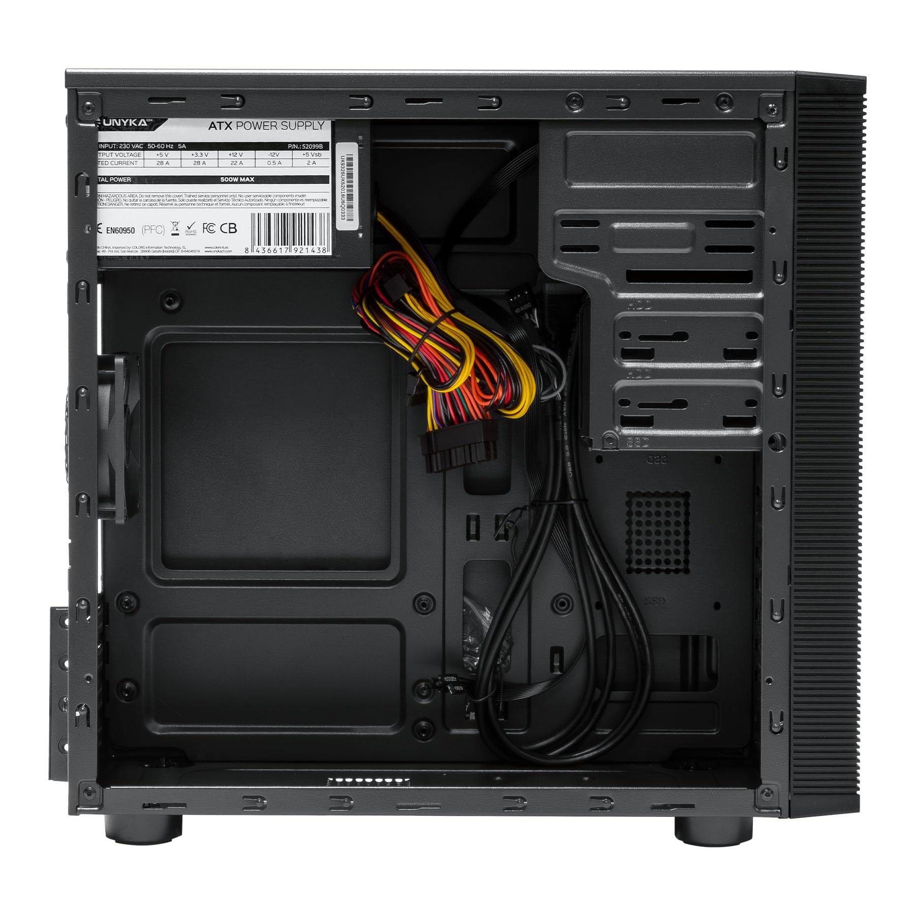 UNYKAch Aero C15 - Case per PC Micro ATX, USB-C frontale + USB 3.0, ventola da 80 mm inclusa, compatibile con mATX/ITX, GPU fino a 300 mm, 2 SSD + 2 HDD, alloggiamento esterno da 5,25" per DVD o