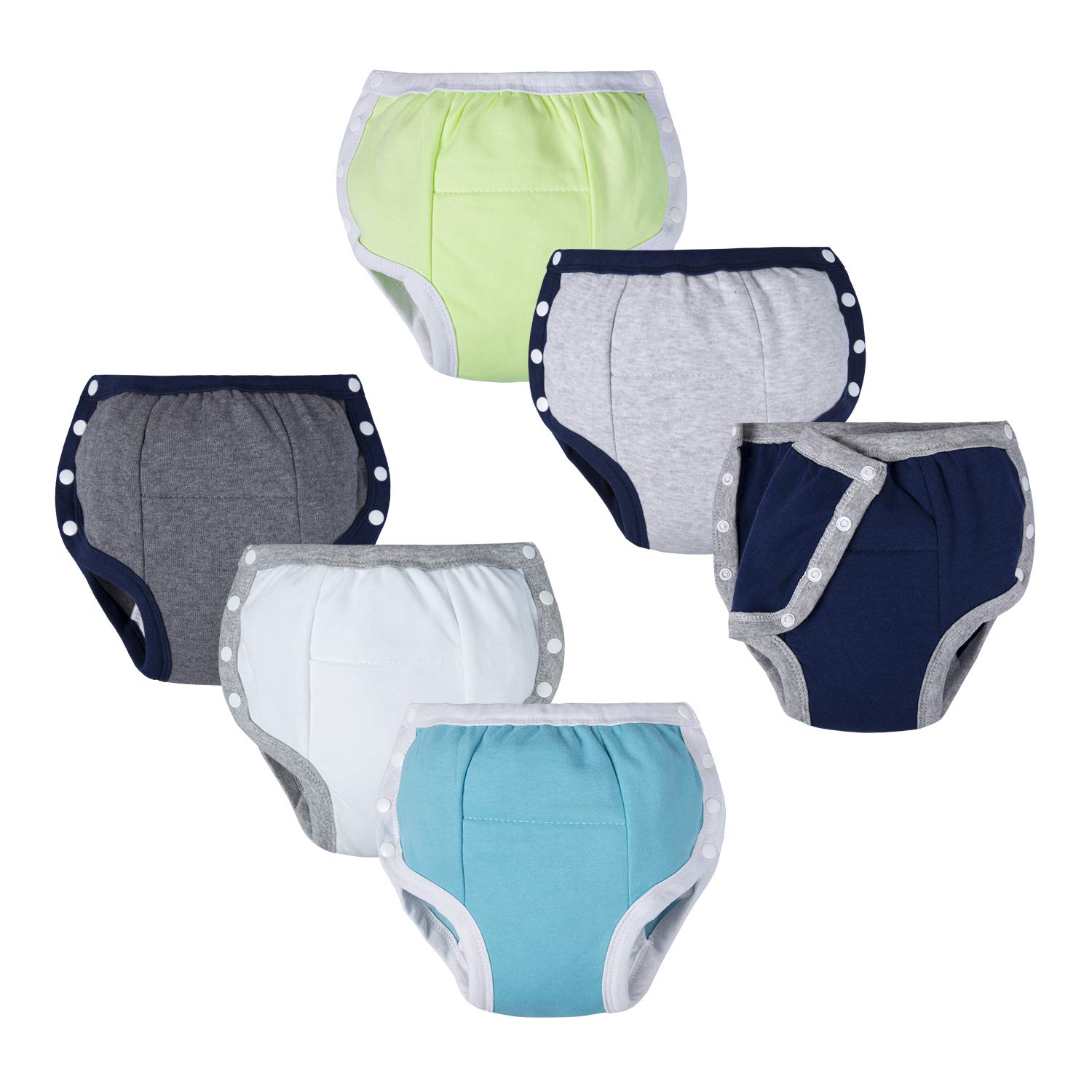 BIG ELEPHANTToddler Side Button Training Pants, Snaps on Potty Training Underwear for Boys and Girl