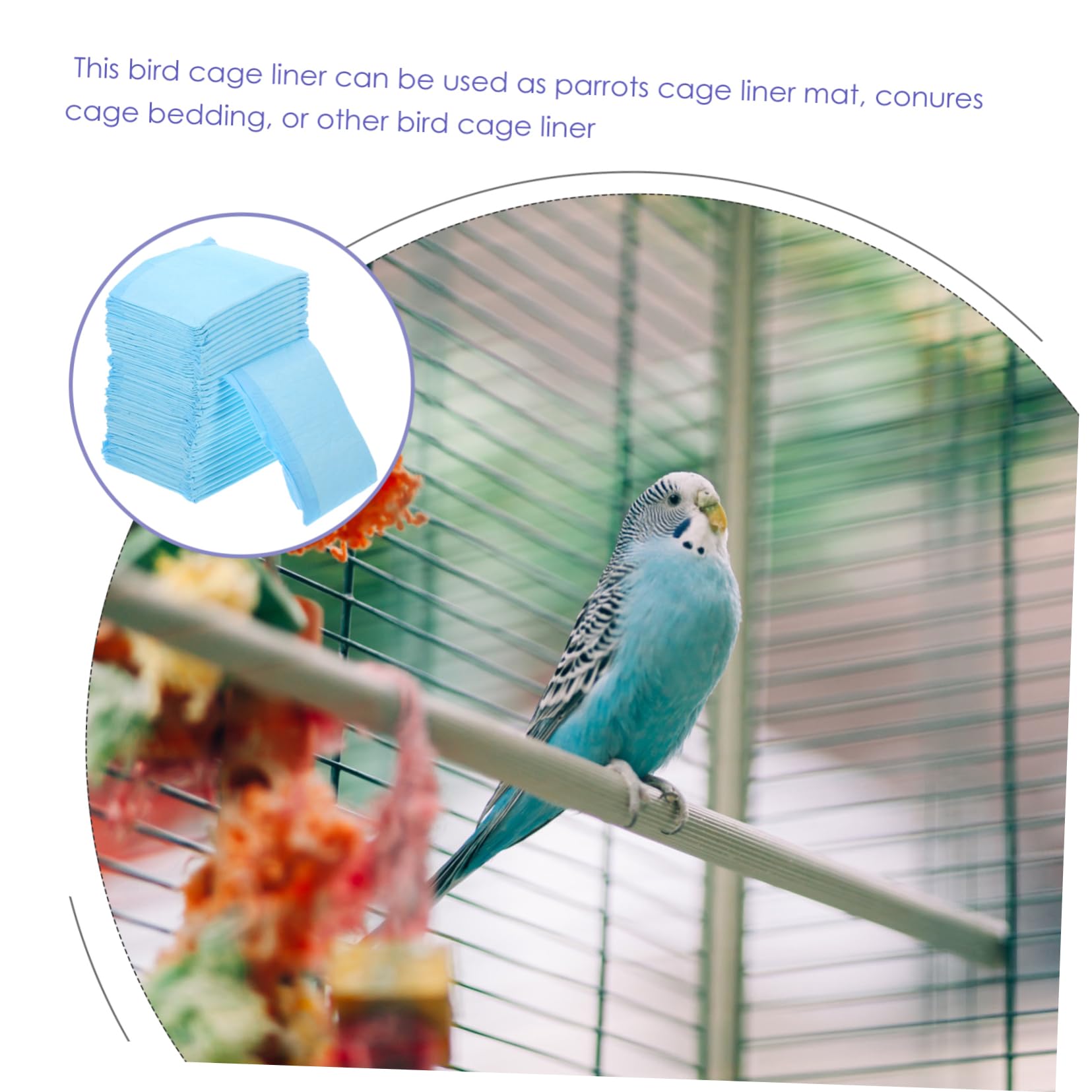 Happyyami 100 Stück Vogelkäfigeinlagen aus Vlies, Matte für Wellensittich