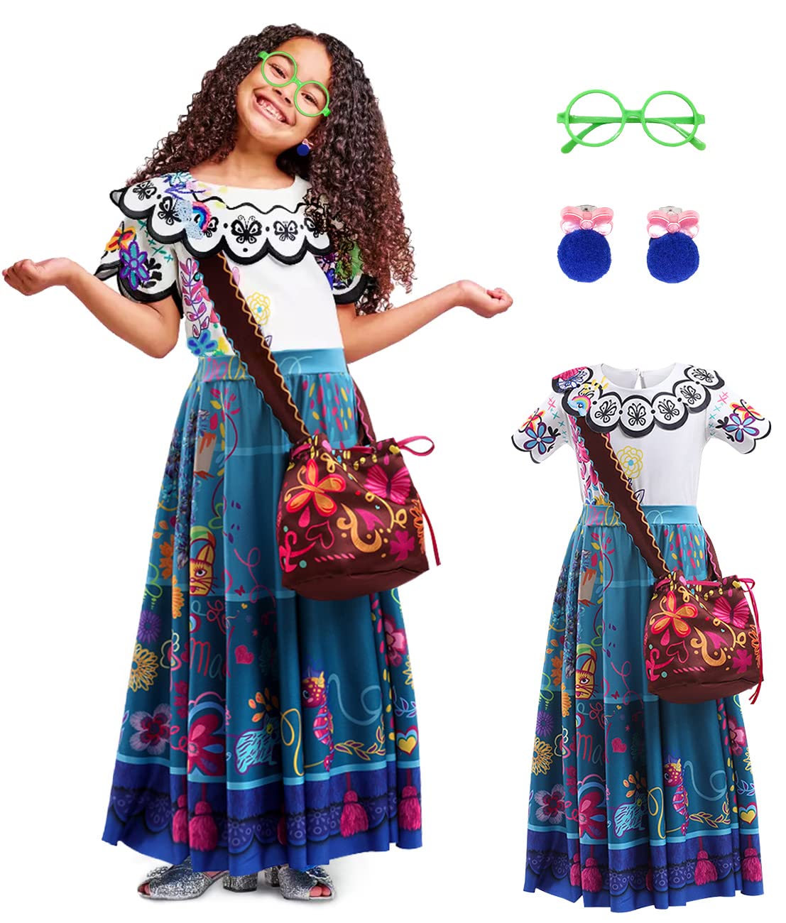 Buy Mirabel Dress for Girls Kids Encanto Isabella Costume Dress Up