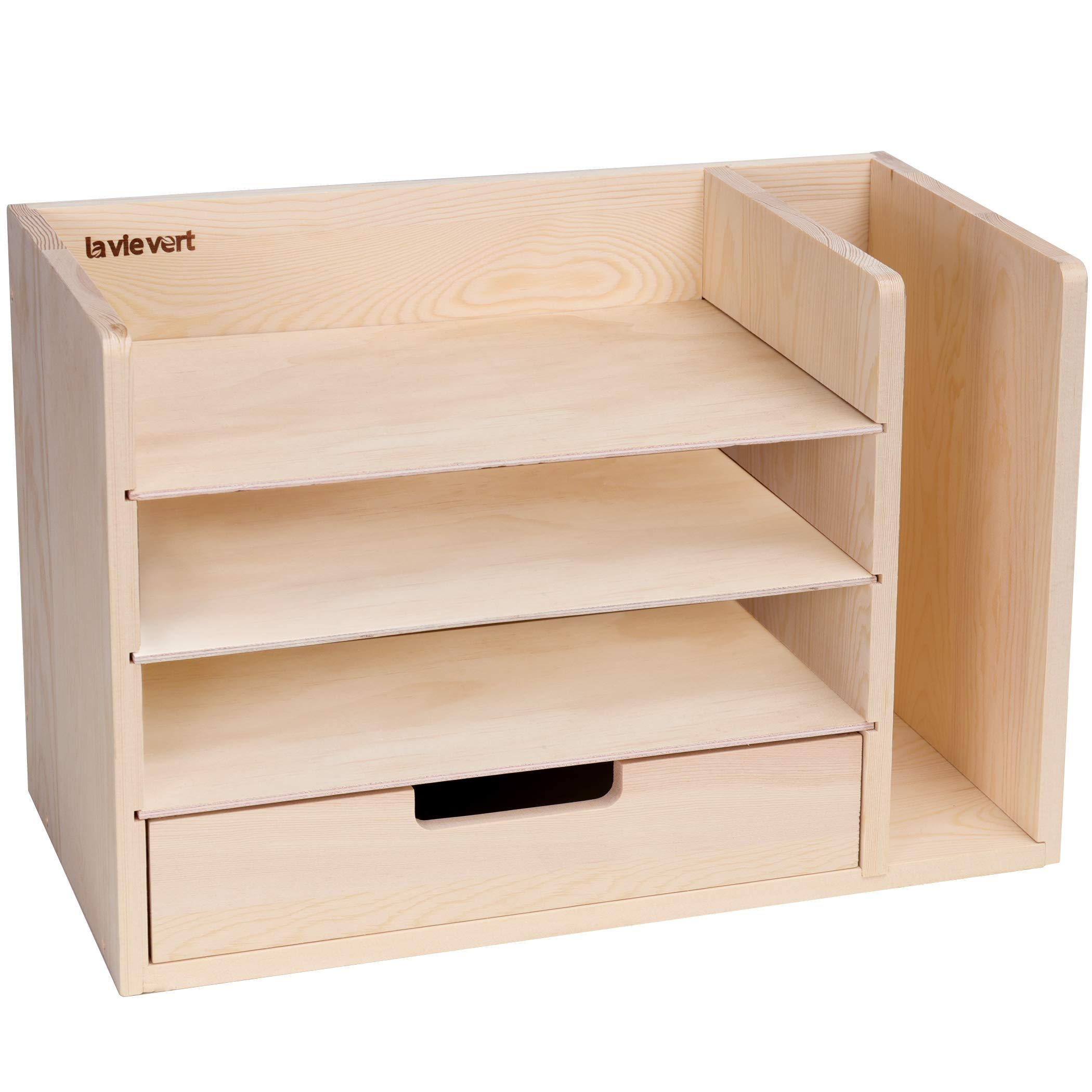 Lavievert Wood Desktop File Holder Organizer Mail Sorter Paper Storage