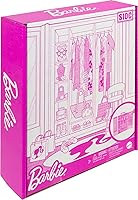 Vista 6 de Set de armario de Barbie con 3 conjuntos, accesorios de estilo y perchas, ropa para mezclar y combinar para más de 50 looks
