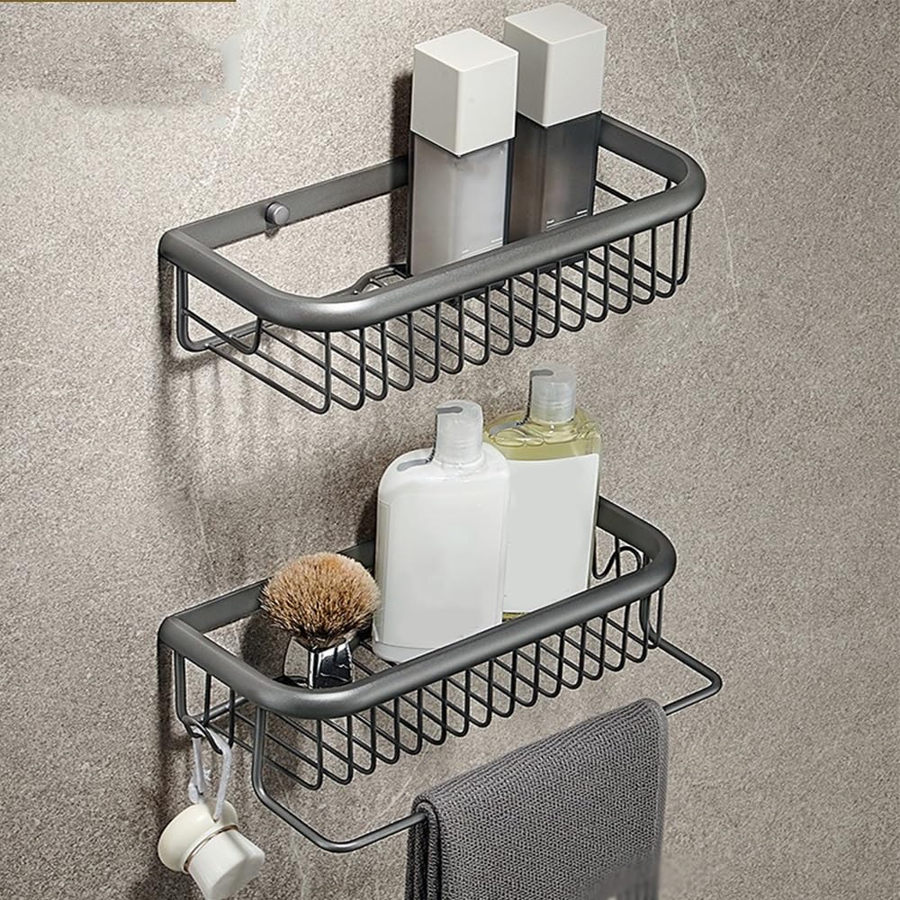 BAHELS 304 Stainless Steel Shower Caddy Shower Organizer Bathroom Storage Shelf Wall Mounted Size 45cm 2 layers with