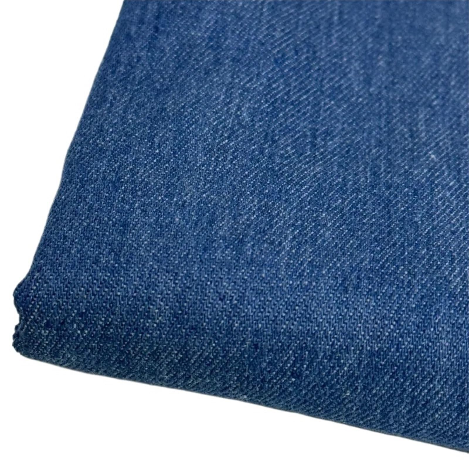 Tela Vaquera De AlgodóN Tela vaquera de sarga algodón por metro for pantalones vaqueros, ropa, vestidos, bolsos, zapatos, sombreros, tela costura, usable, azul y negro Tela De Costura(Medium Blue 2)