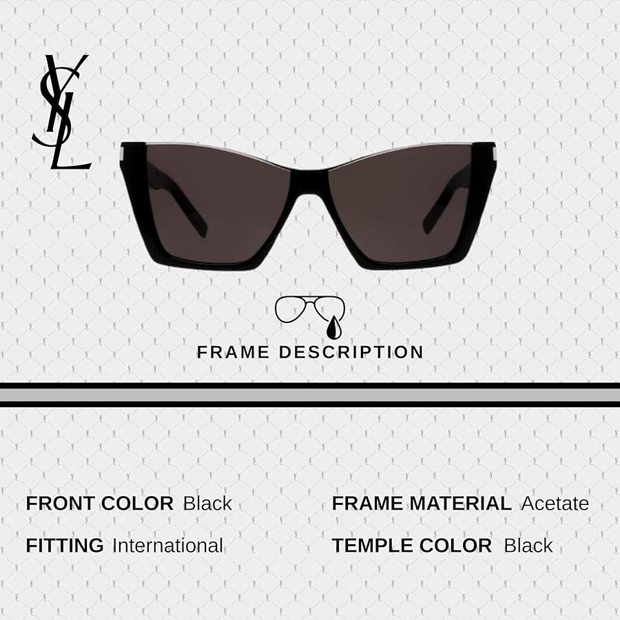 SAINT LAURENT ブラック　キャットアイ サングラス ケース付き Amazon.com: SAINT LAURENT SL 369 KATE Cat-Eye Shape