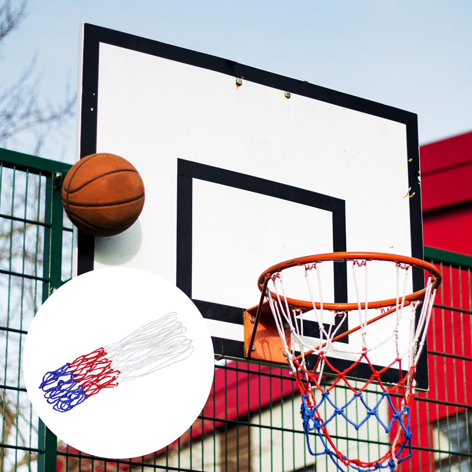 Scettar 5 Pezzi Rete da Basket,4mm Rete Canestro Basket Esterno Rimovibile,Retina Canestro Basket in Nylon,Retina Basket per Campi Scolastici, Basket, Interni ed Esterni