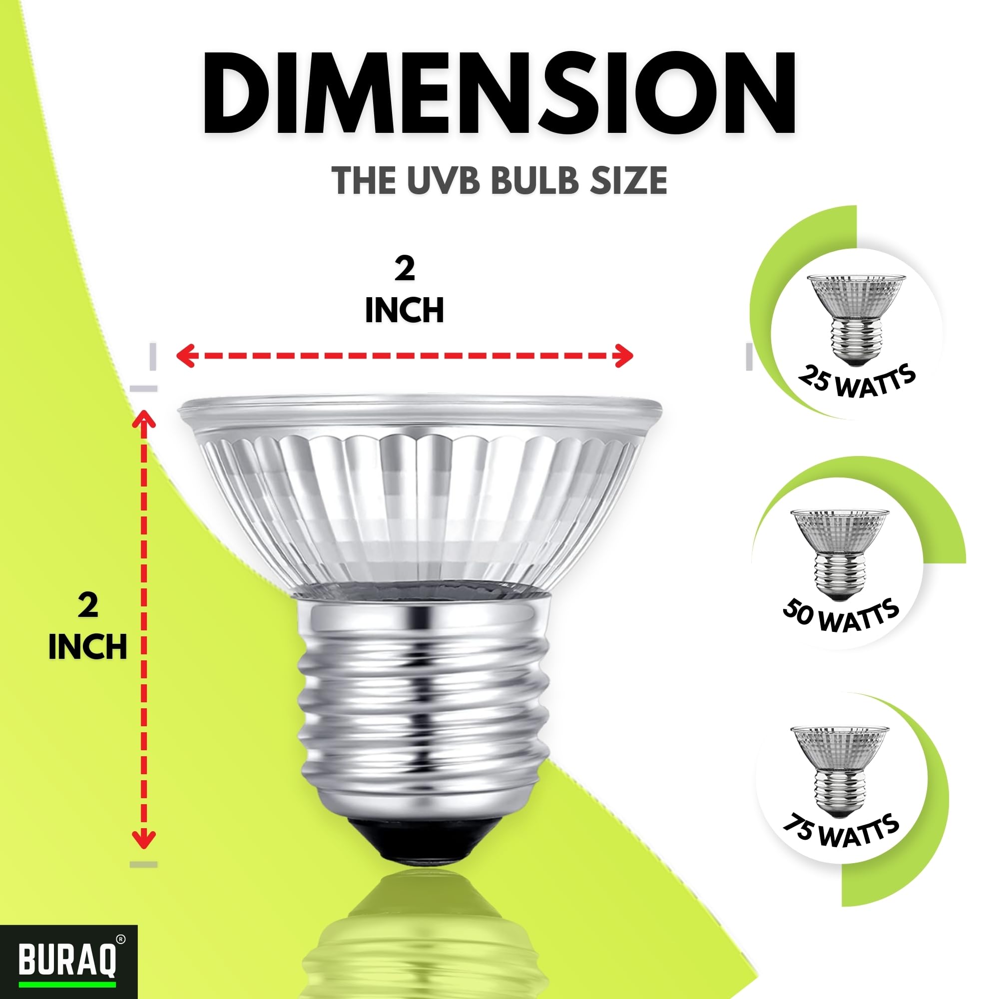 BURAQ 50W Infrared UV Rays (Red) Night Use UVA UVB, Ultraviolet Basking Heat Light Bulb (Set Of 1 UV Bulb - 50W)