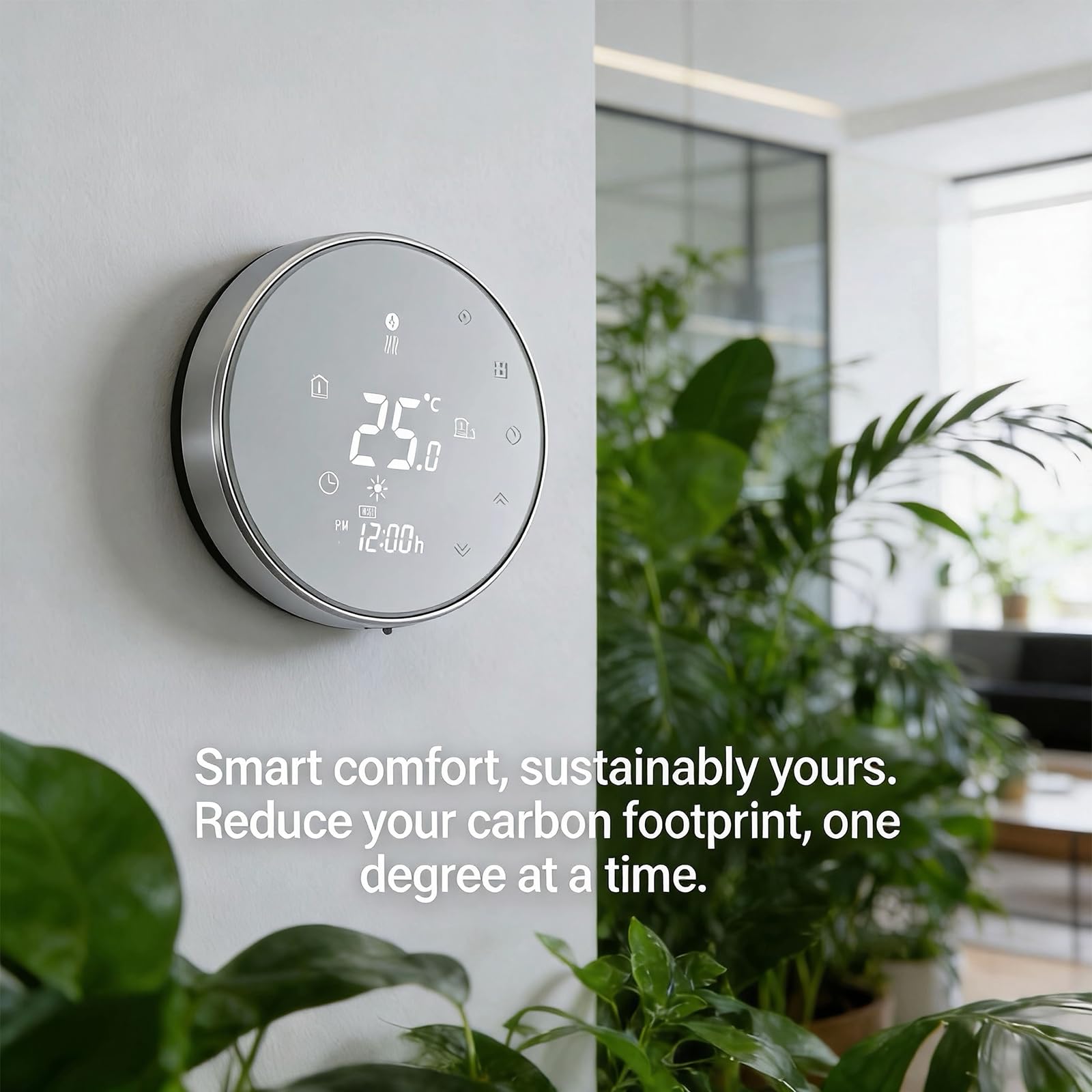 Termostato WiFi 5A acqua schermo LCD touch Alexa Google Home | Termostato programmabile schermo touch, pannello spazzolato 95-240V, controllo remoto acqua calda domestica