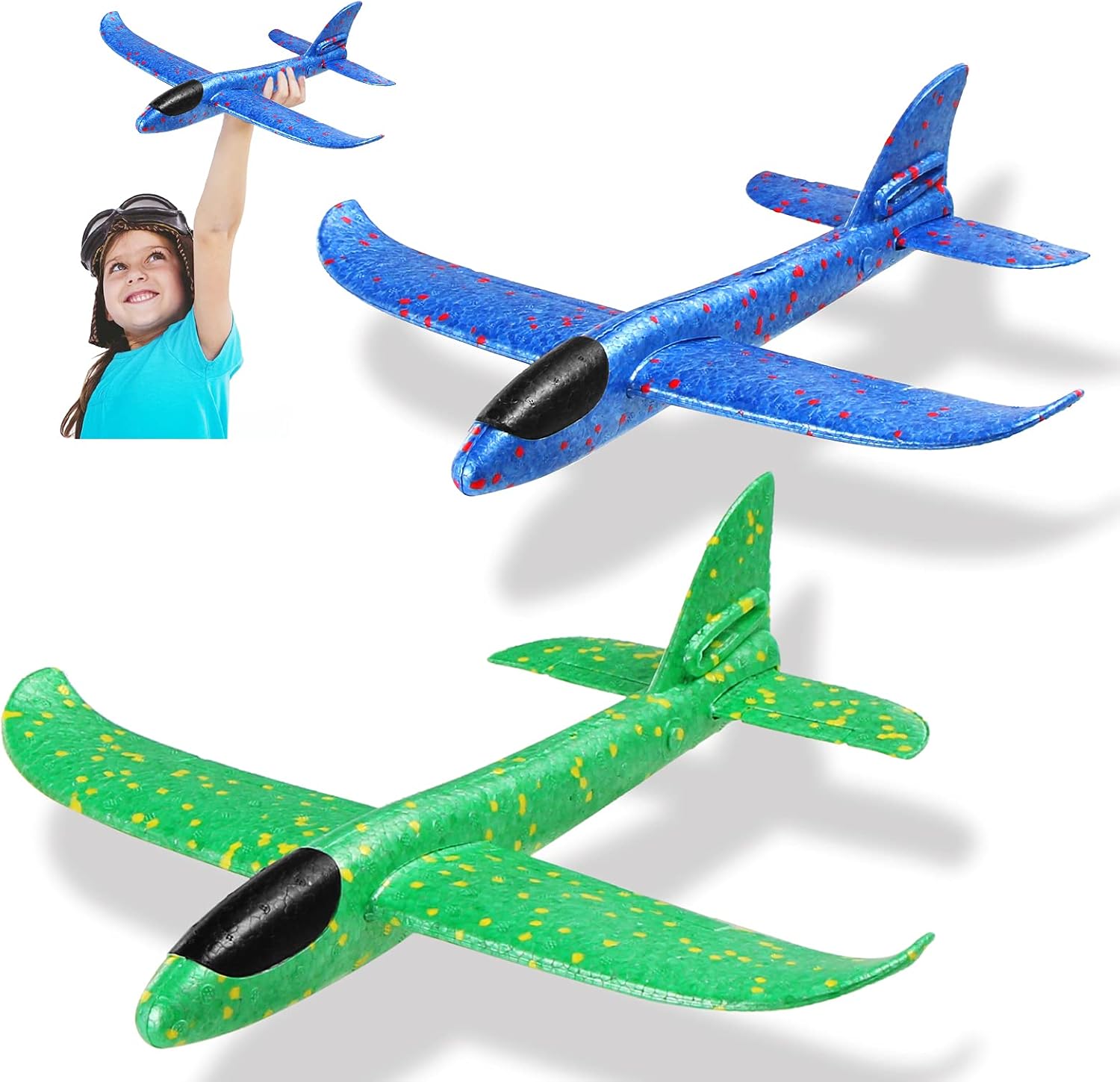 Yanzisura 3er Set Styropor Flugzeuge - Wurfgleiter Für Kinder Outdoor Spiel