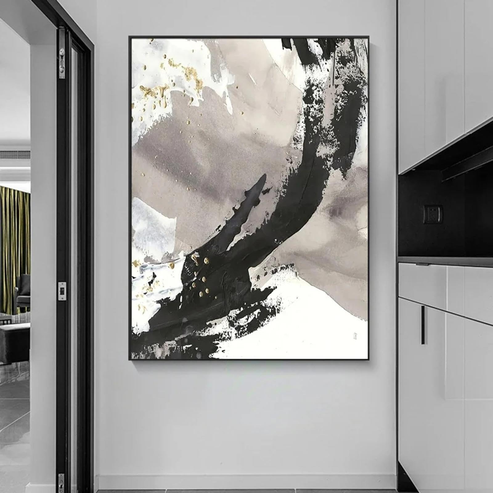 PURE LIVING Schilderij canvas Brown-Silver-Gold IV 70x50 cm kopen