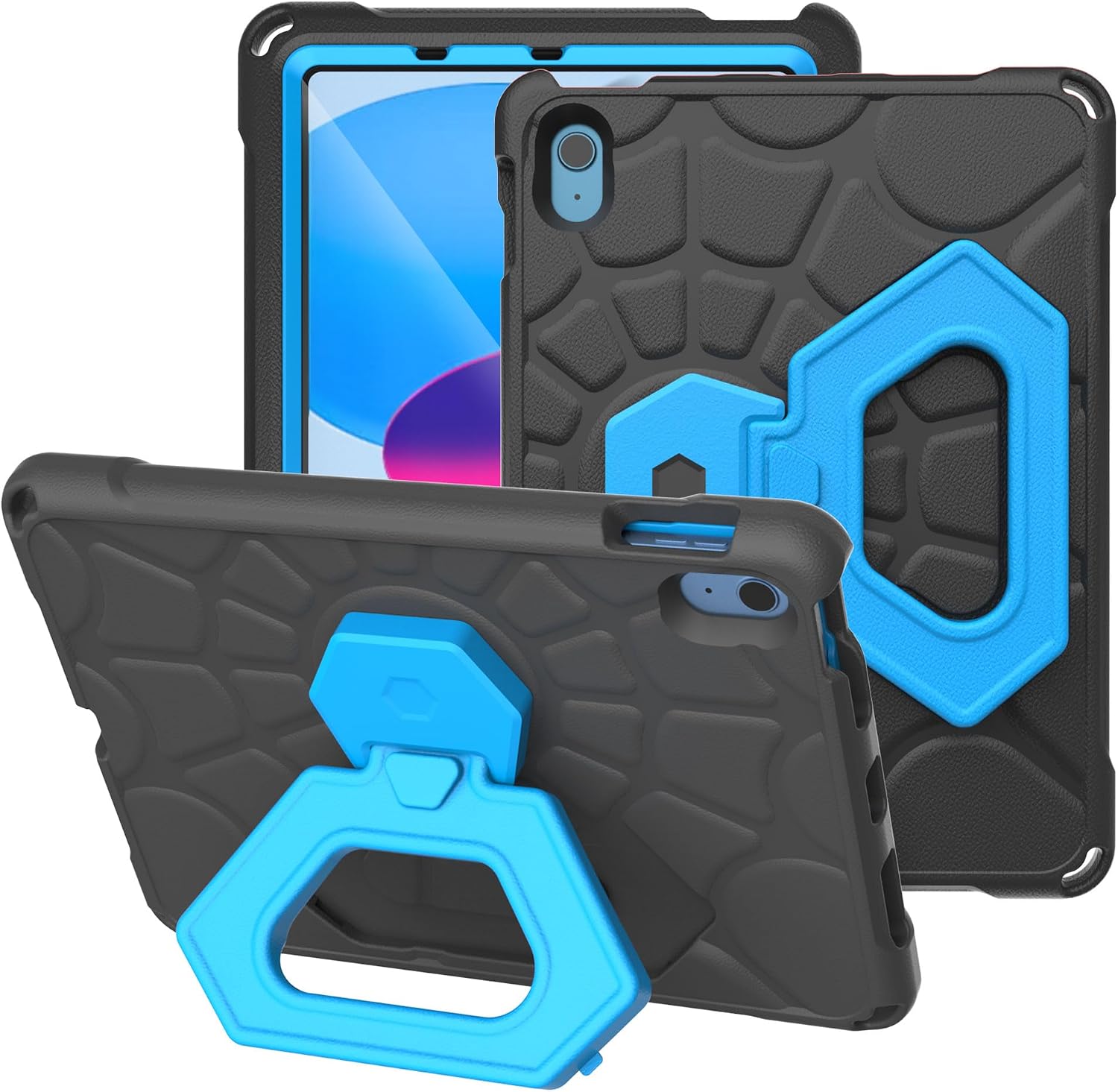 YIHE Shockproof Case for iPad A16 11th Gen 11"/10th Gen 10.9", Black Blue