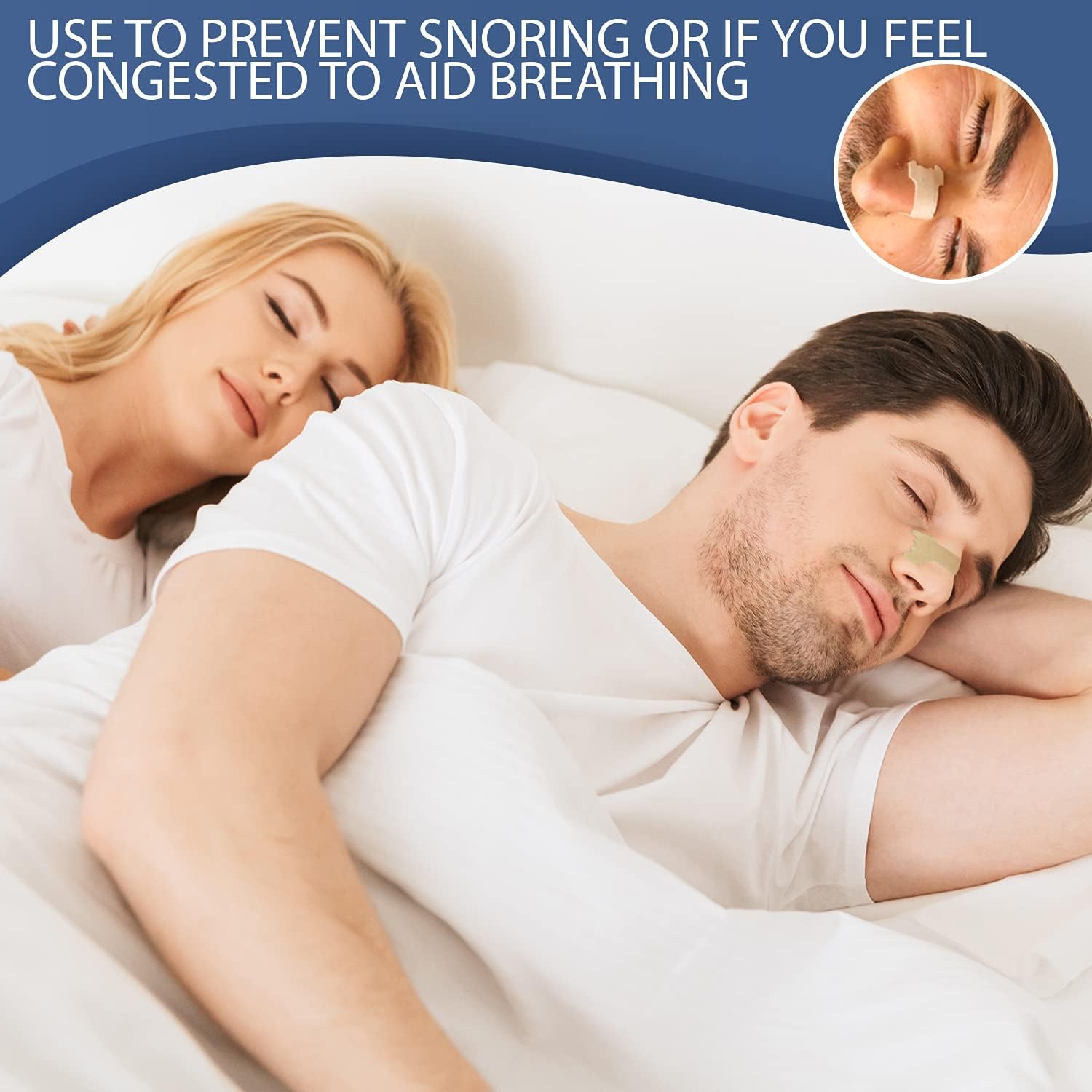 Nasal Strips Snoring Solution - Nasal Dilator for Anti Snoring- Best Nose Strips for Breathing - 100pcs - Sleep Right and Breathe Easy at Night (Large)