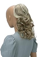 Vista 21 de PrettyShop - Extensión de cola de caballo trenzada, ondulada y voluminosa de 12 pulgadas, color castaño, PH205