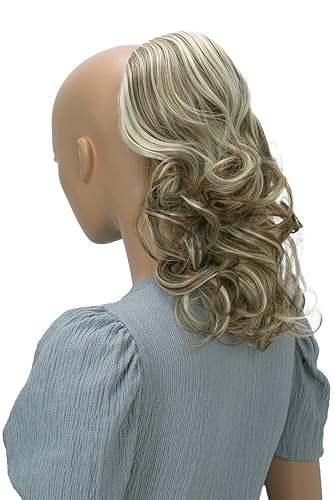 Miniatura 21 de PrettyShop - Extensión de cola de caballo trenzada, ondulada y voluminosa de 12 pulgadas, color castaño, PH205