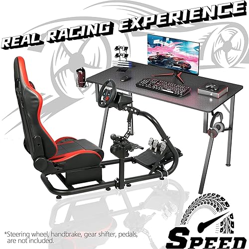 Miniatura 6 de Dardoo G920 Racing Simulator Cockpit with Seat Racing Wheel Stand with Shifter Lever Fits for Logitech G25 G27 G29 G920&G923 Thrustmaster T300RS TX