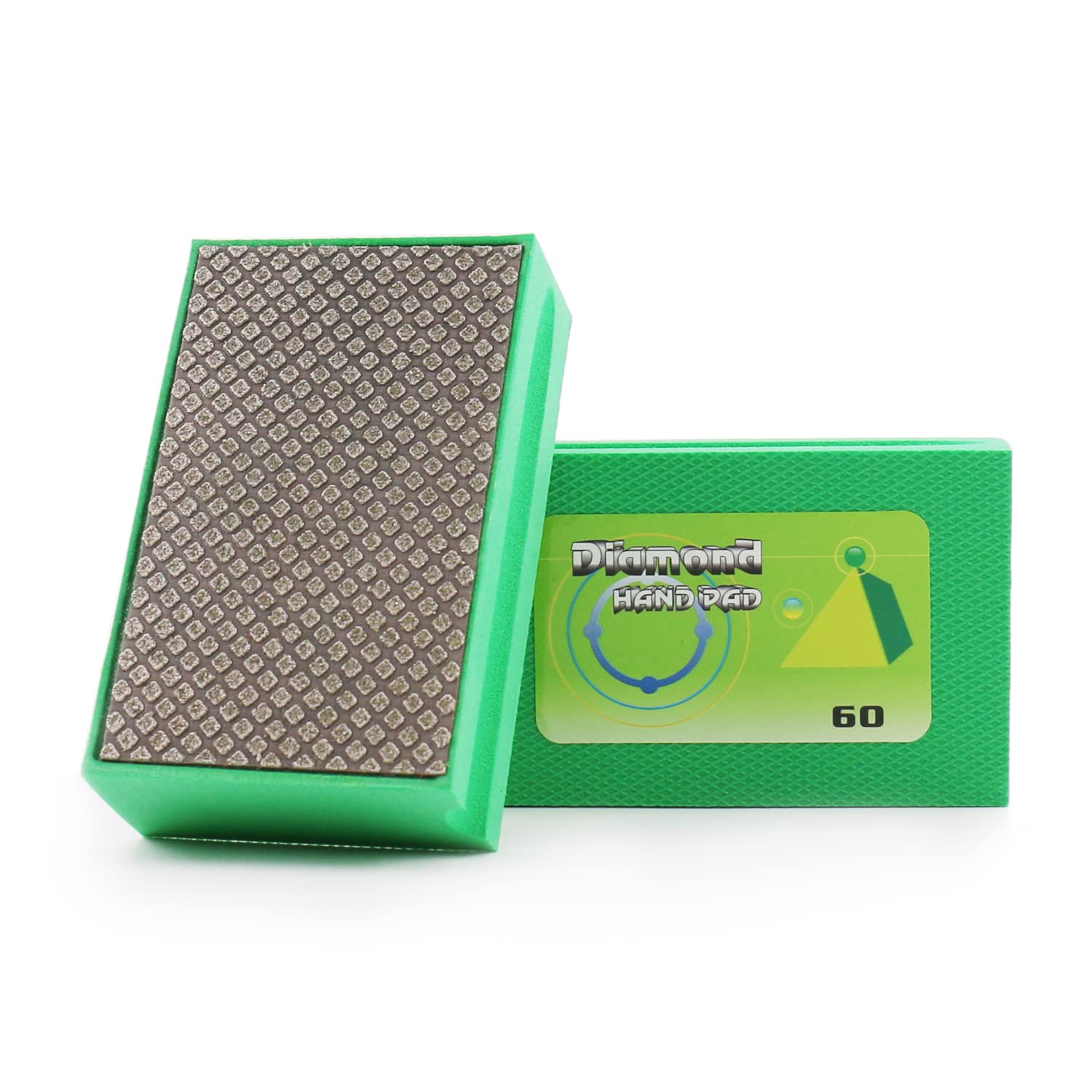 BSRTTOOL Diamond Sanding Blocks 60 Grit hand pads Foam Backing for Tile Stone Marble Concrete Ceramics Granite Glass Wet Dry (60 Grit)