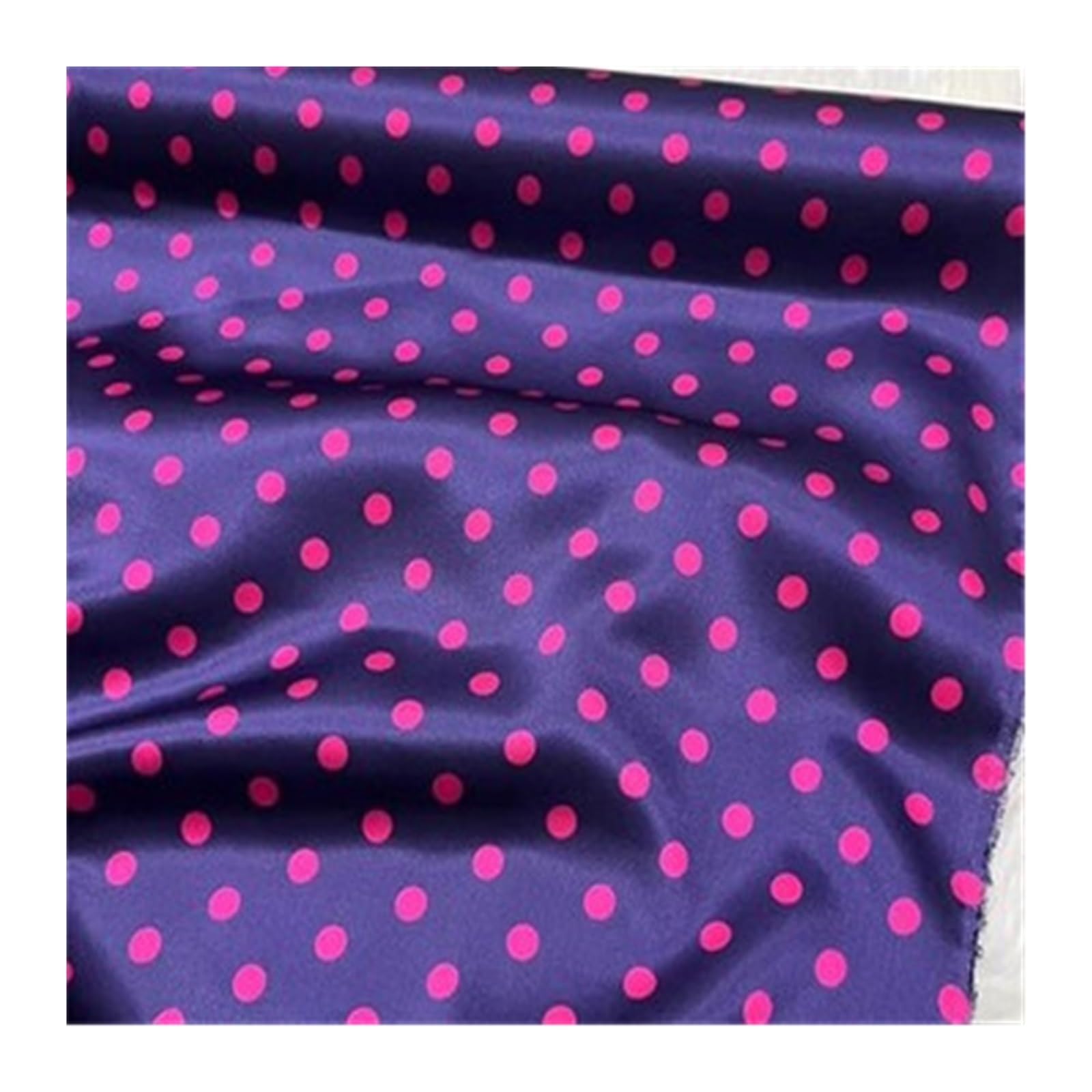 Polka Dot Printed Silk Stretch Satin Fabric Multicolor 1 Meter(Color6)