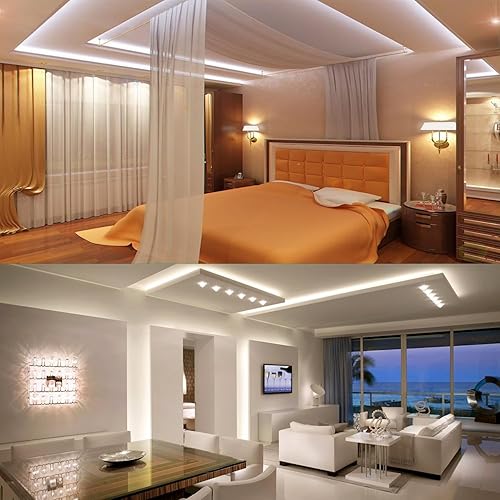 Miniatura 4 de Tira de luces LED para exteriores de 66 pies, impermeable, plana y flexible, tira de luces blancas con atenuación de brillo, tira de luces de 12 V