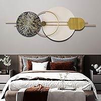 Vista 3 de Arte de pared redondo 3D de metal, hecho a mano, escultura de pared decorativa de naturaleza redonda de metal para sala de estar, dormitorio
