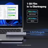 UGREEN M.2 NVMe SATA SSD Ház USB 3.2 Gen 2 10Gbps - Alumínium Külső Tok Hűtőpaddal 2280/2242/2230/2260 Méretekhez, 970 EVO Plus és Mac Mini  3