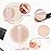 Sibba Loose Powder Puff 12 Pieces Round Velour Face Makeup Compact Body Container Setting Pressed Blending Foundation Cream Make Up Ribbon Strap Sponge Cushion Applicator (Skin Color)