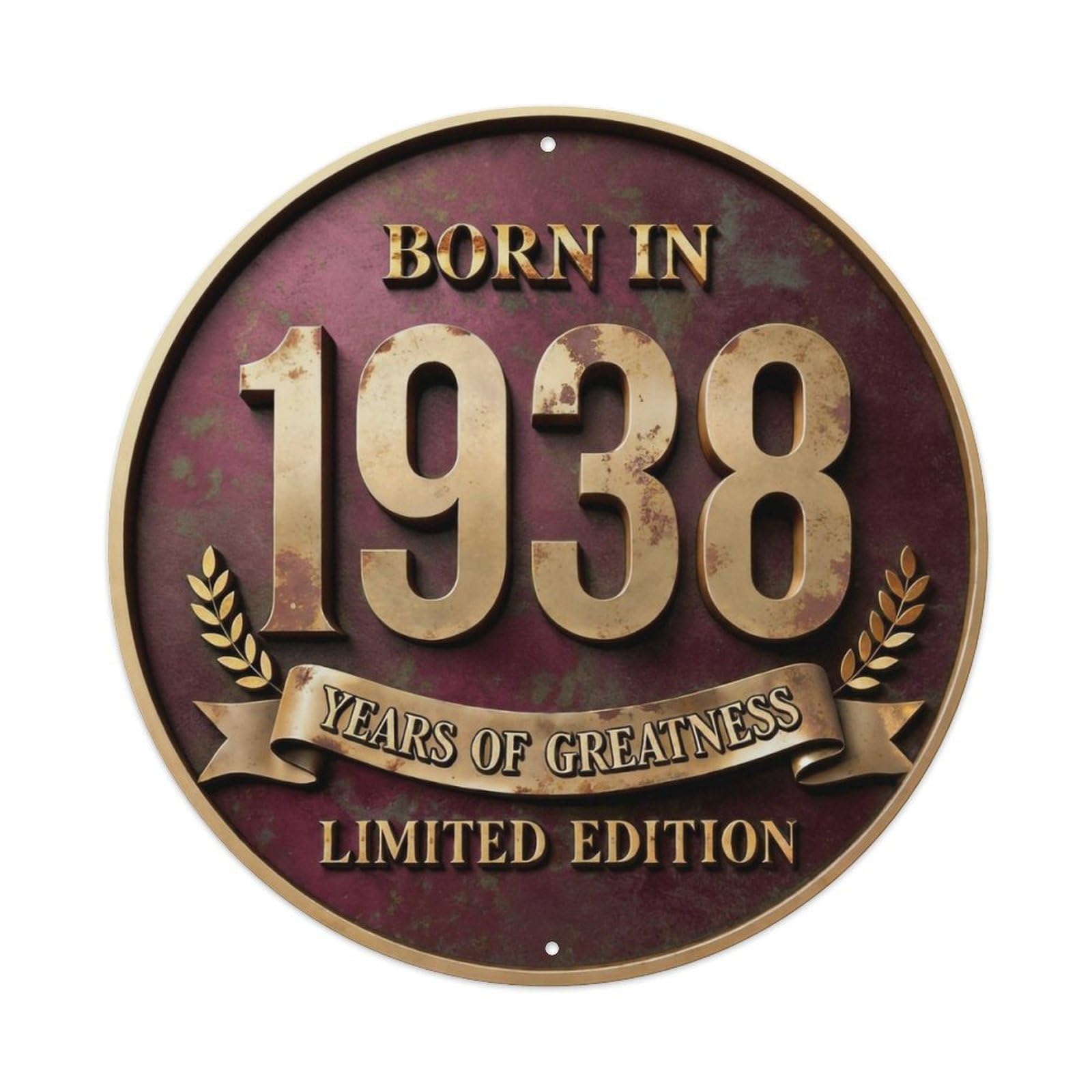 Okahys 8X8inch(20X20cm) Born In 1938 Years Of Greatness Year-Themed Birthday Gift Metal Tin Sign