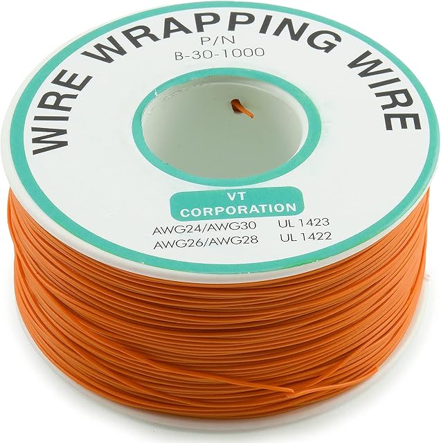 UMTMedia® - Wrapping Wire ORANGE 250M - 30AWG Insulated Silver Plated Single Core Copper PCB 0.25mm Kynar