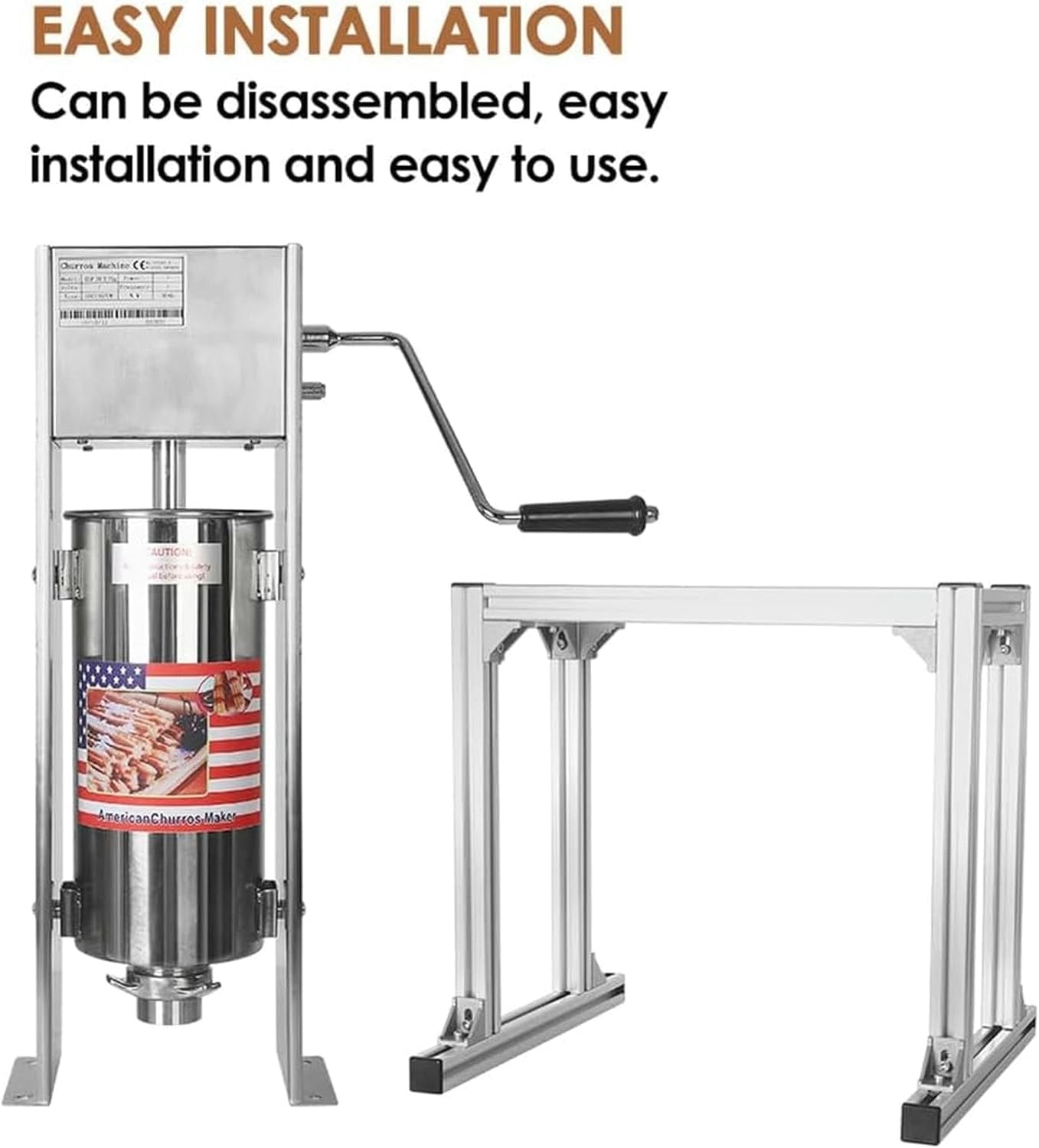 Machine to Make Commercial Manual, Vertical Spanish Stainless Steel Churrera Machine, 5l 5L -Stainless Steel ~/