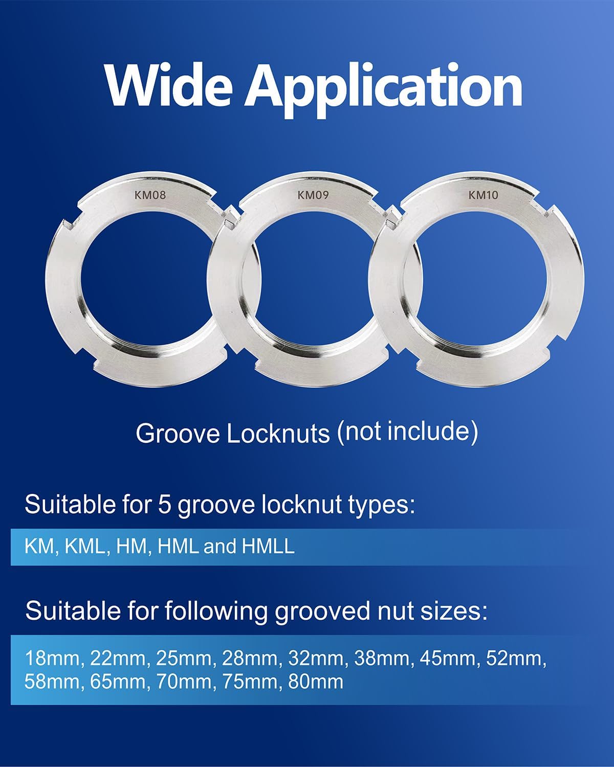 13pcs Grooved Lock Nut Socket Set with Internal Teeth, Spindle Nuts Socket Kit Ball Joints Axle Locknut Remove Install Locking Hub Socket for KM KML HM HML HMLL Groove Nut with 1/2'' KM0-KM12