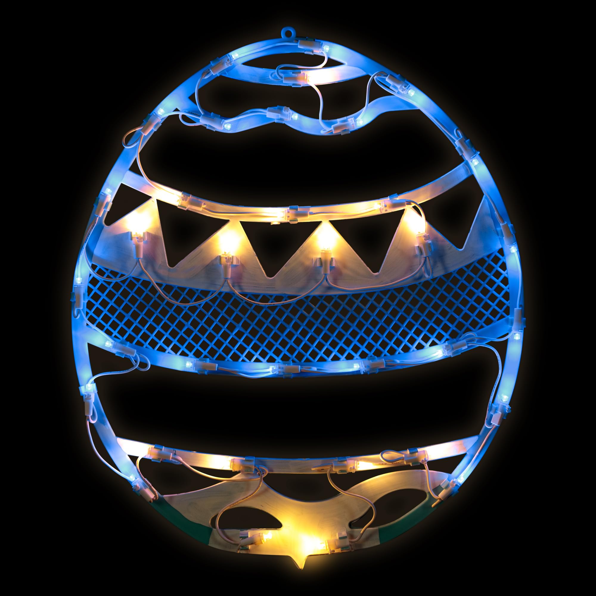 LED Lighted Easter Egg Spring Window Decoration - 17" - Blue