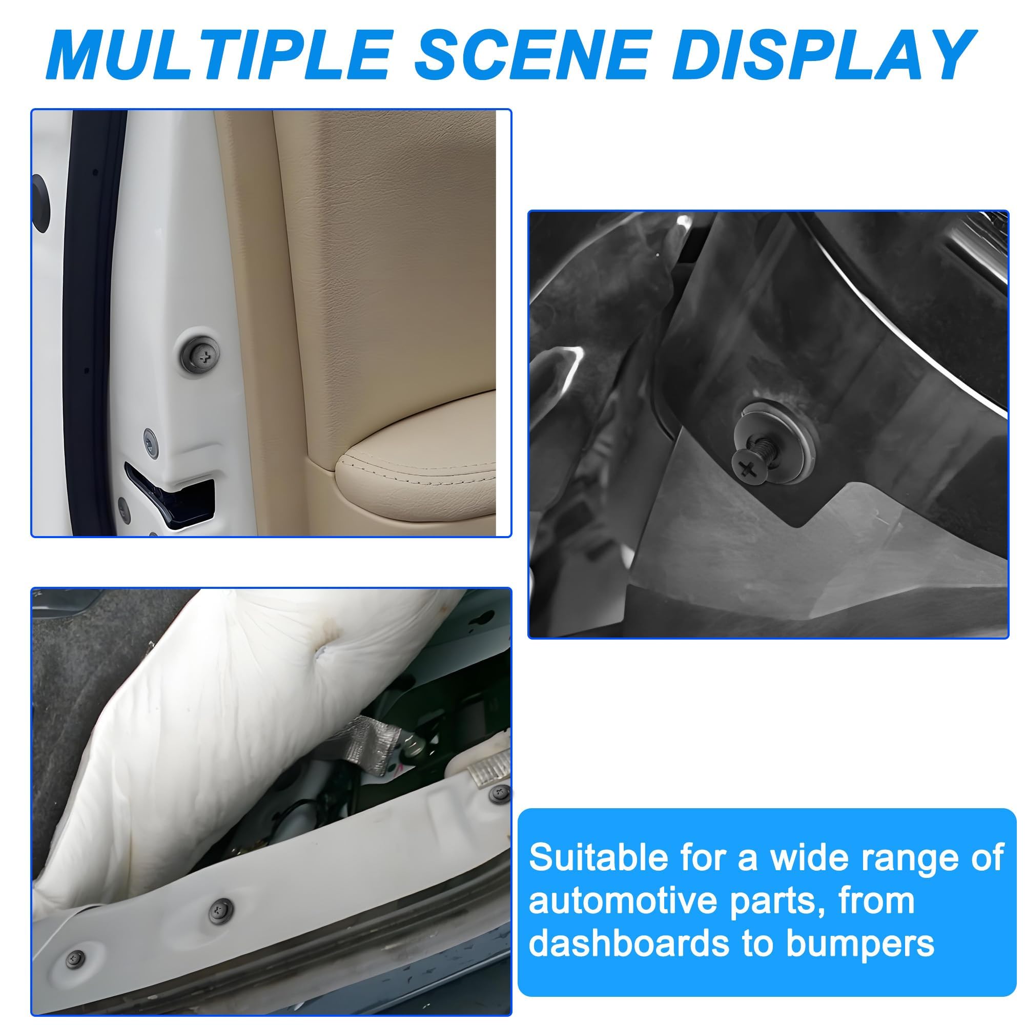 Kit 100 Clips De Fixation Auto - 6 Tailles - Pour Pare-chocs, Portières, Garnitures - Rivets Plastique Pour Voiture