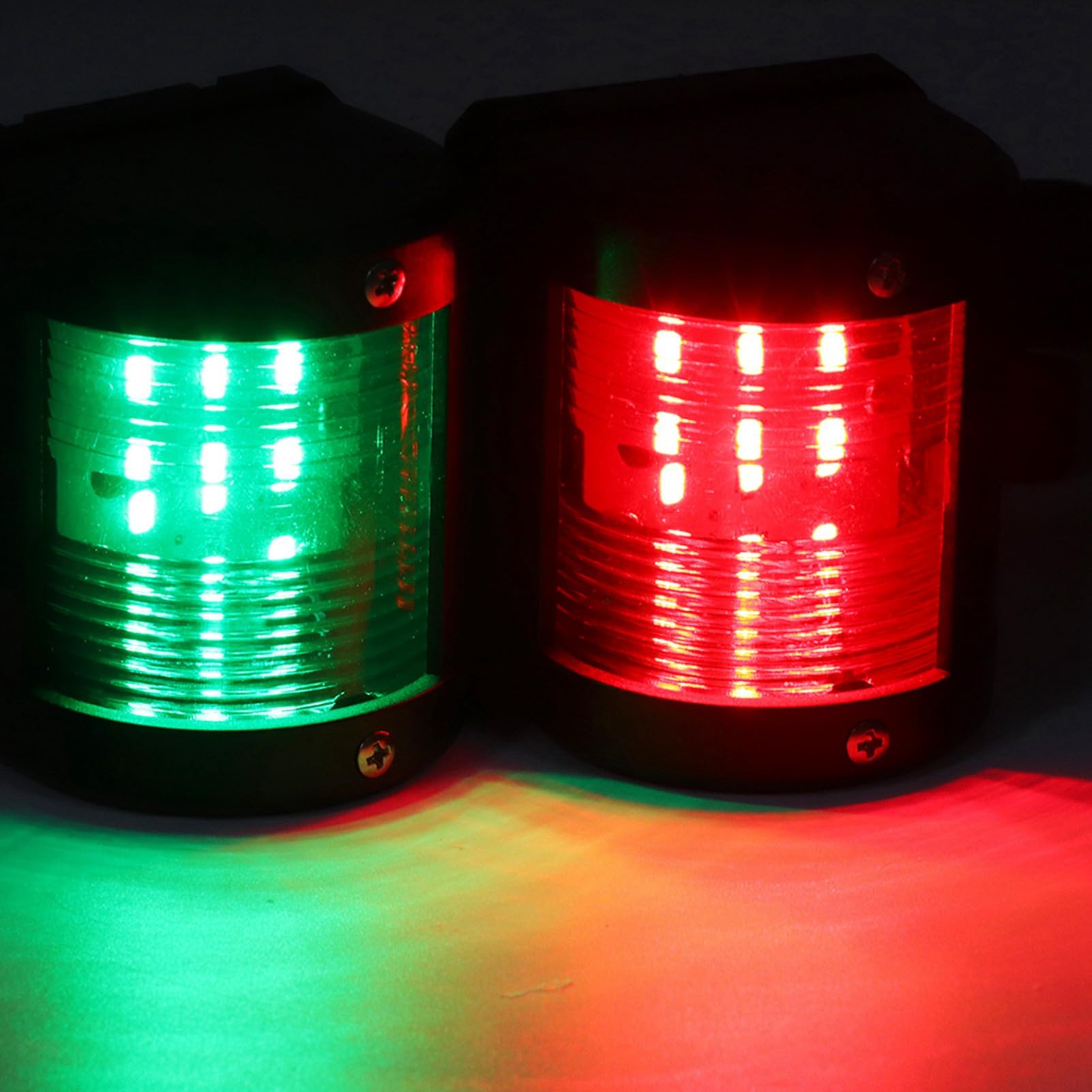 Qiilu Luci di Navigazione per Barche imbarcazioni Coppia di luci di segnalazione di navigazione luci di segnalazione impermeabili 12V IP66 verde rosso per yacht per imbarcazioni marittime