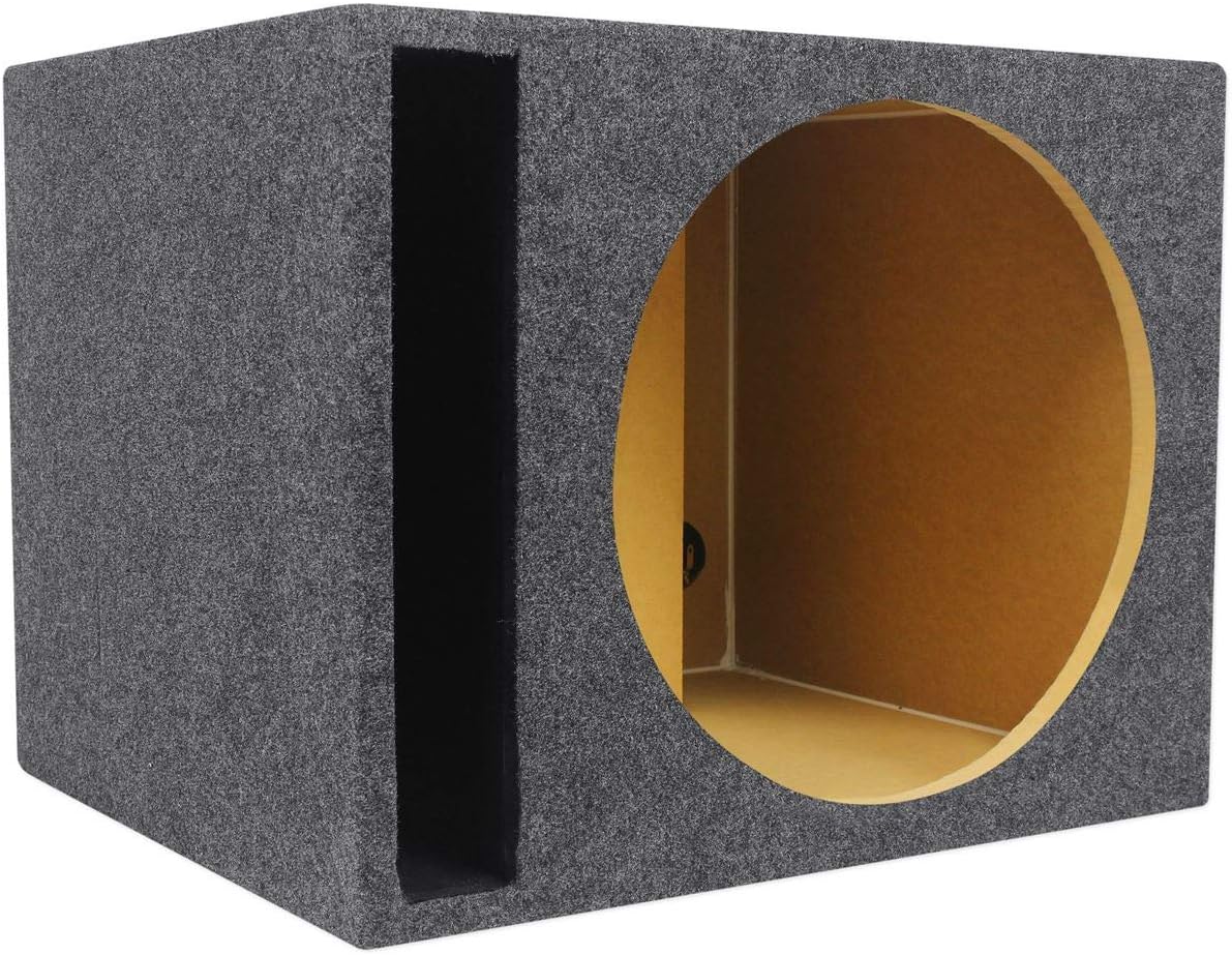 Rockville RSV15 15" 2.6 Cu.Ft. Vented Car Audio Subwoofer Box, 3/4" MDF, 32Hz Tuned, Gold Terminals, Black Carpet Finish, for Deep Bass in Car Audio Systems