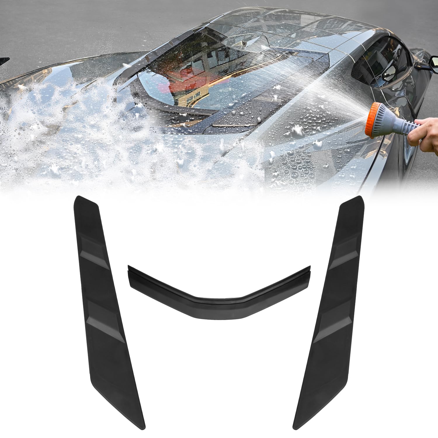 Bracingo Rear Engine Bay Vent Covers for Washing,Spoiler Inserts Protection fit for Corvette C8 Stingray Z51 Coupe 2020-2024,Z06/E-Ray 2023-2024,Rear