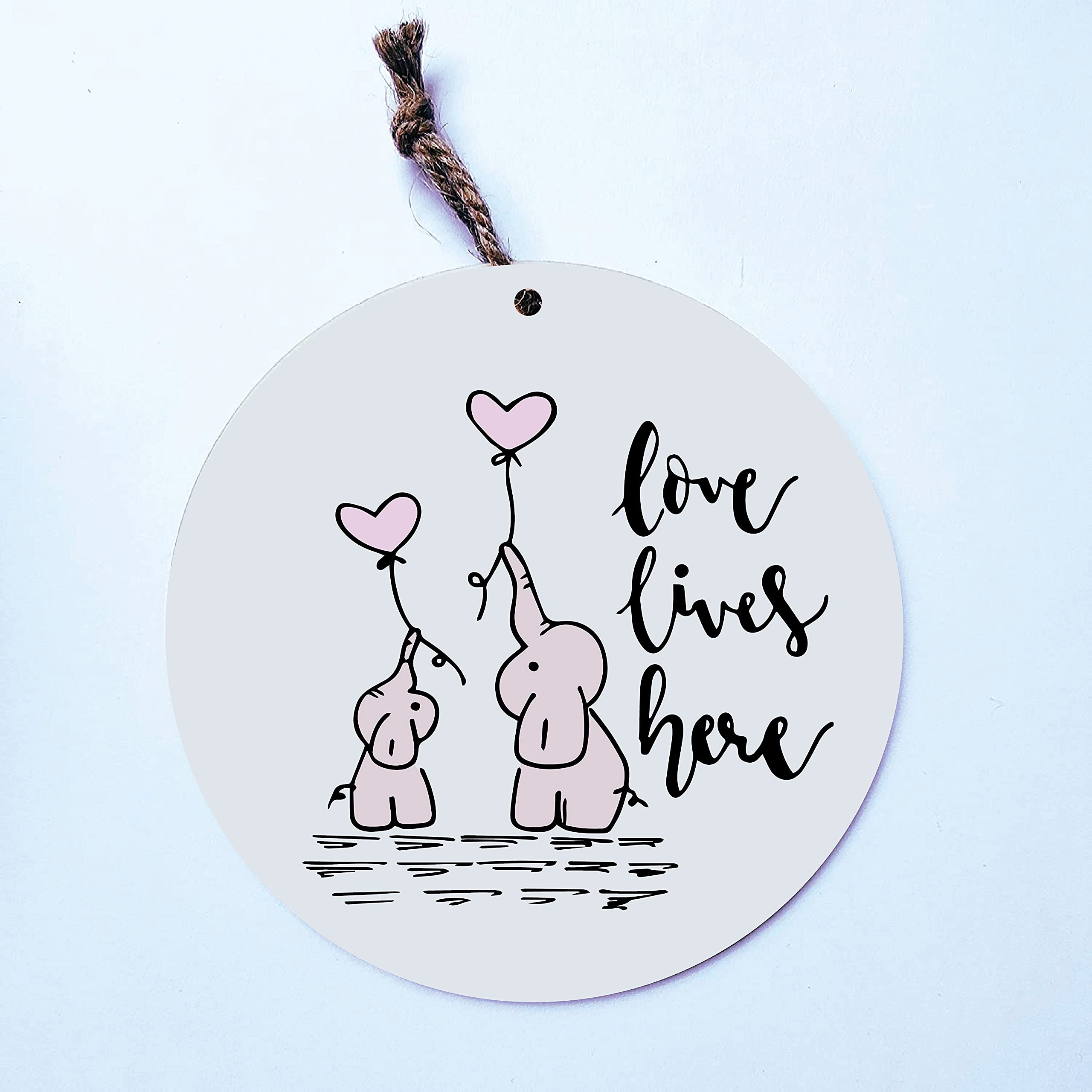 VVWV® Good Vibes Only Wall Hanging Round Shaped Yellow Home Decor Plates For Living Kids Bedroom Hall Entrance Office Mdf Wooden Organizer Items L X H 8.00 X 8.00 Inch (Multicolored 23)