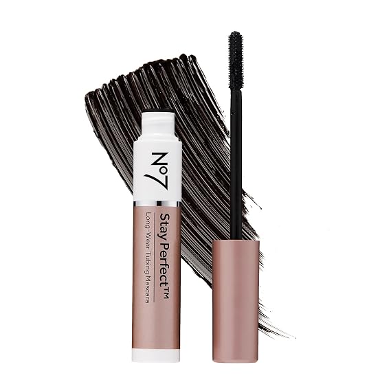 No7 Stay Perfect Mascara Smudge-Free, Long-Lasting Volume Up to 24 Hours with Straight Brush Rain & Tear-Proof (7ml)