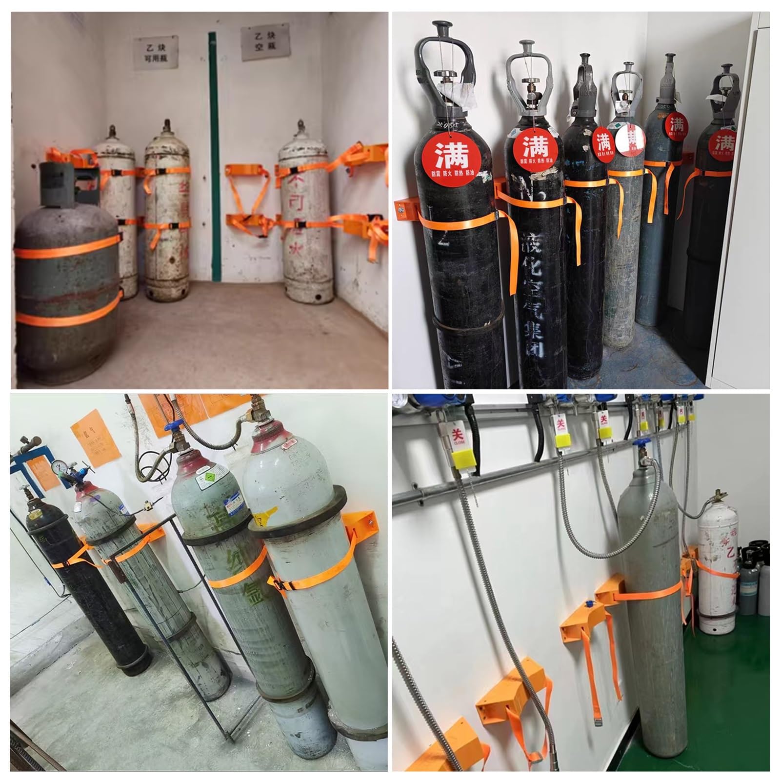 Soporte para Botella de Oxígeno 2 Piezas Equipo Organizador de Cilindros de Propano Ajustable, Dispositivo Portátil para Tanque de Gas de Almacenamiento de Oxígeno, Hospital Soporte para Botella de CO
