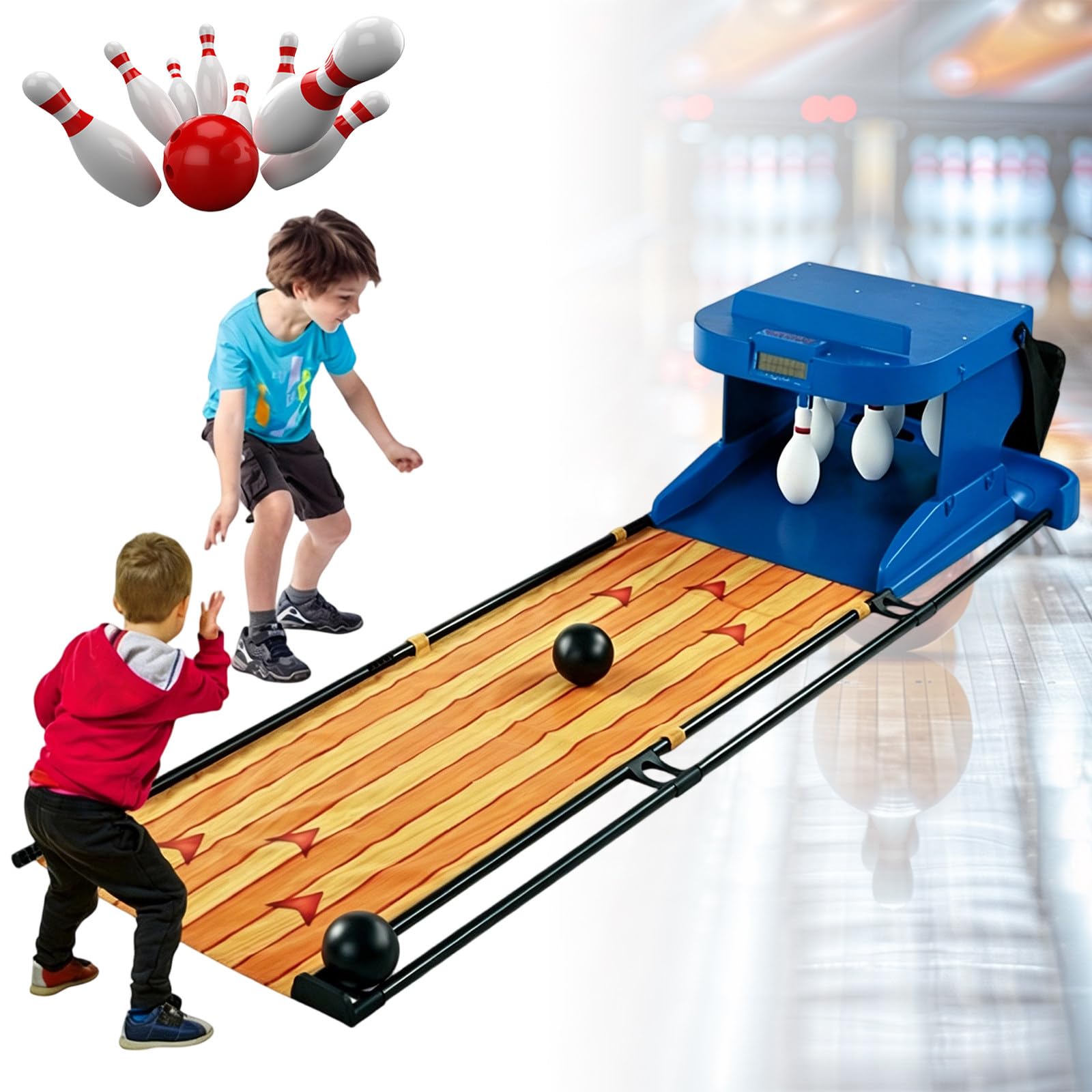 Juego de Bolos Interactivo para niños, Bolos para casa, Juego de Bolos electrónico para niños, iluminación y simulación de Efectos de Sonido para niños y Adultos 3.5M