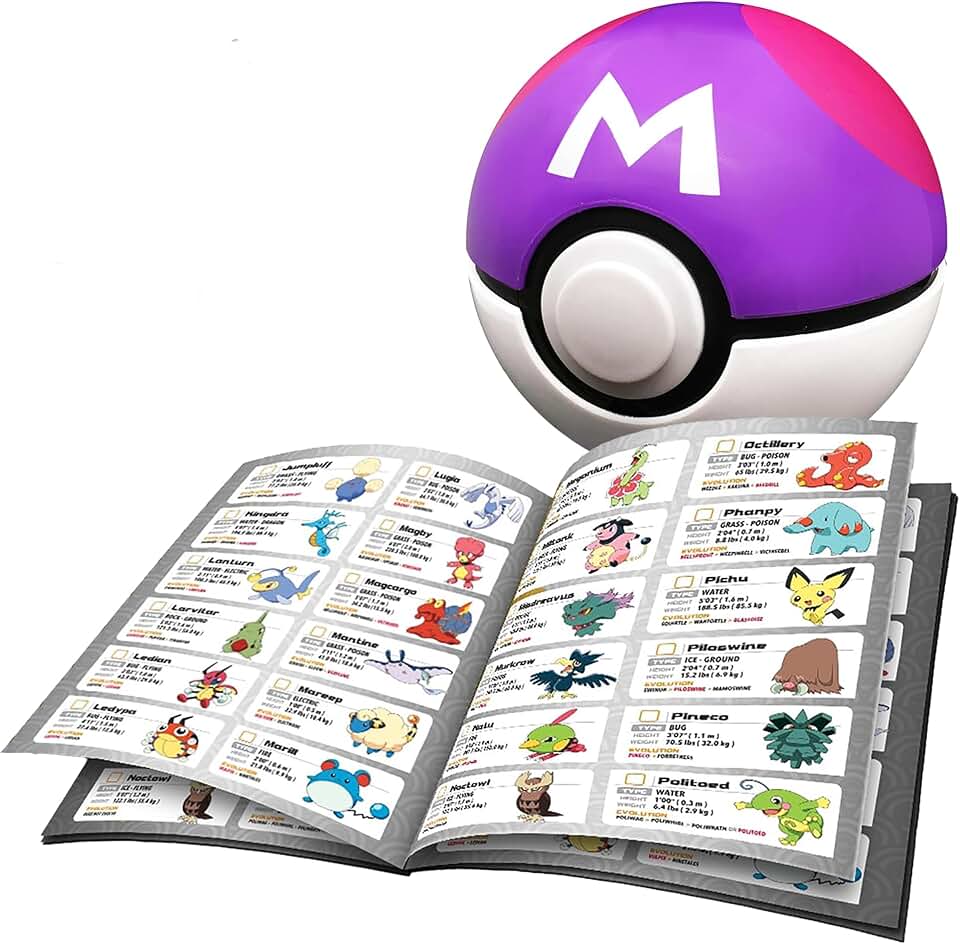 Pokemon Trainer Guess - Ash Adventures - Electronic Guessing Game, Collect 150 Pokemon, Field Guide, Talk to Your Light &amp; Sound Poke Ball, Kids 6+ Brown Box Packaging