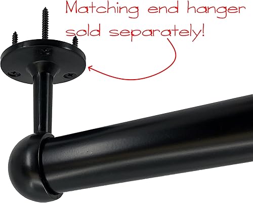 Miniatura 7 de Desunia Colgador medio fundido a presión para barra de armario redonda negra  1.260 in de diámetro  1 paquete