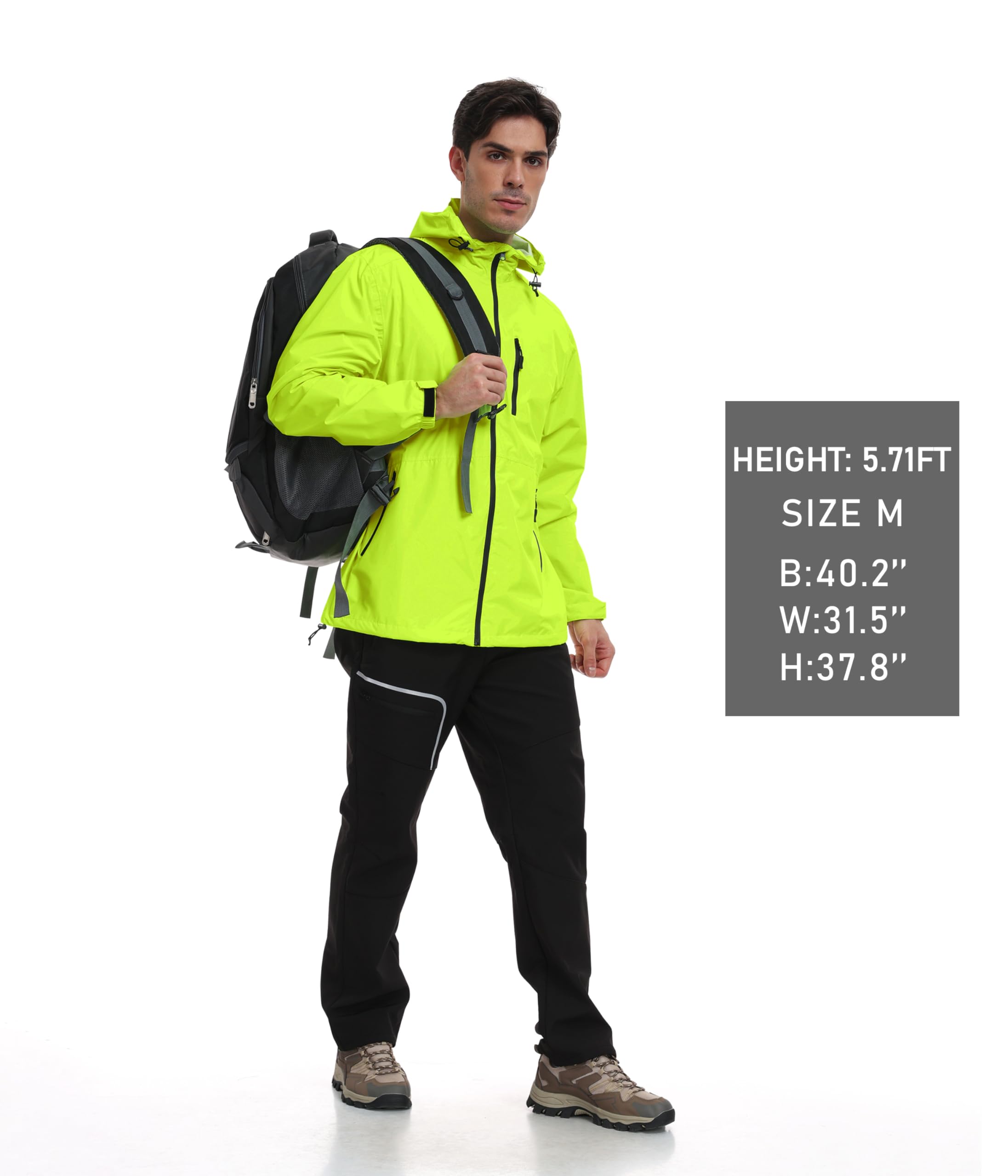 MoFiz Homme Veste Imperméable Pliable Légère Coupe-vent Cyclisme Plein air Voyage Course à pied Randonnée